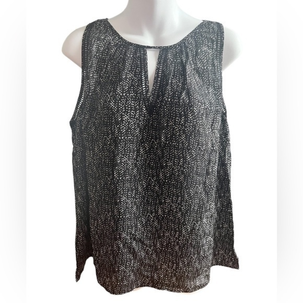 Greyson‎ Black Flowy Sleeveless Blouse L